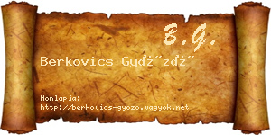 Berkovics Győző névjegykártya